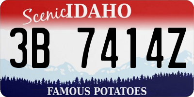 ID license plate 3B7414Z