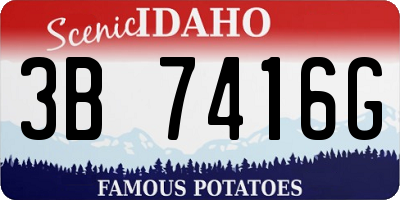 ID license plate 3B7416G