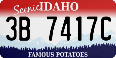 ID license plate 3B7417C