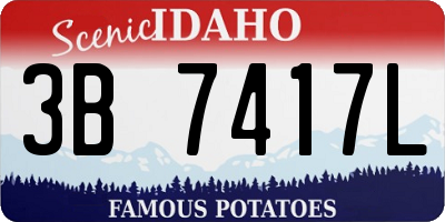 ID license plate 3B7417L