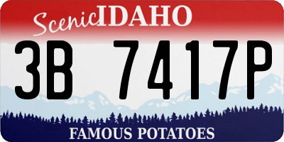 ID license plate 3B7417P