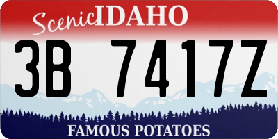 ID license plate 3B7417Z