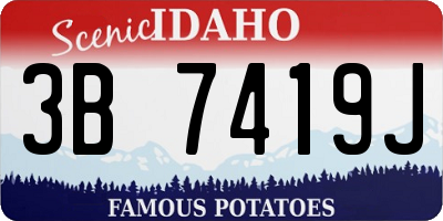 ID license plate 3B7419J