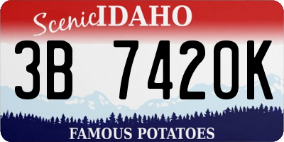 ID license plate 3B7420K