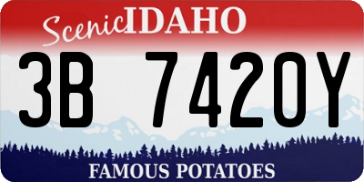 ID license plate 3B7420Y