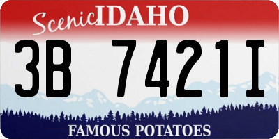 ID license plate 3B7421I