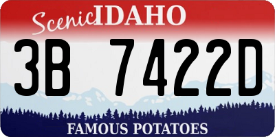 ID license plate 3B7422D