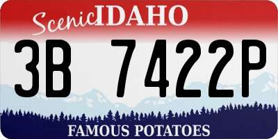 ID license plate 3B7422P