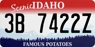 ID license plate 3B7422Z