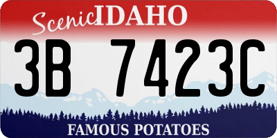 ID license plate 3B7423C
