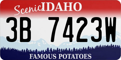 ID license plate 3B7423W