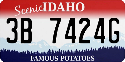 ID license plate 3B7424G