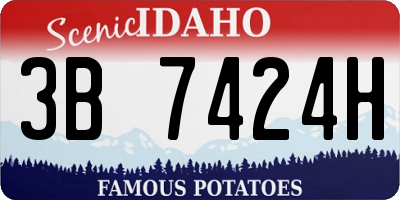 ID license plate 3B7424H