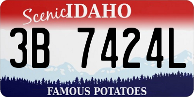 ID license plate 3B7424L