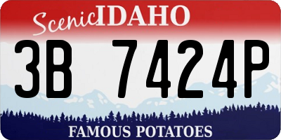 ID license plate 3B7424P