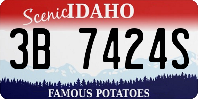 ID license plate 3B7424S