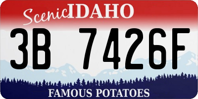 ID license plate 3B7426F