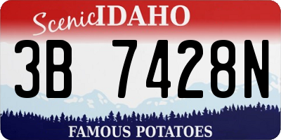 ID license plate 3B7428N