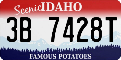 ID license plate 3B7428T