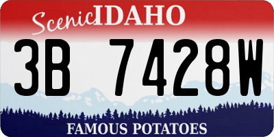 ID license plate 3B7428W
