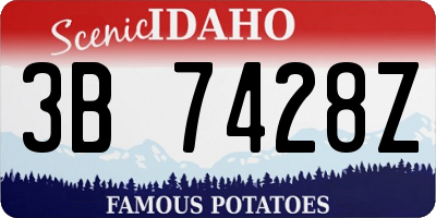 ID license plate 3B7428Z