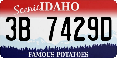 ID license plate 3B7429D