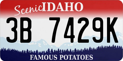 ID license plate 3B7429K