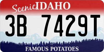 ID license plate 3B7429T