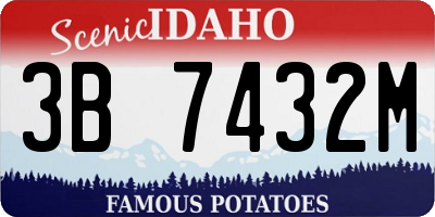 ID license plate 3B7432M