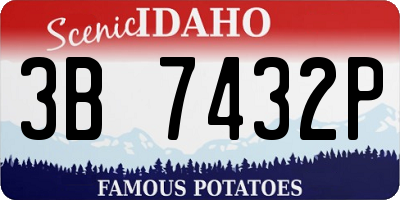 ID license plate 3B7432P