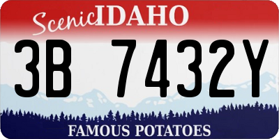 ID license plate 3B7432Y