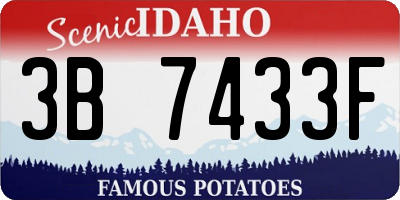 ID license plate 3B7433F