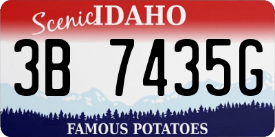 ID license plate 3B7435G