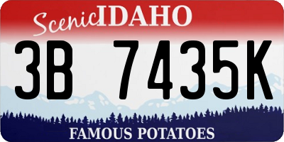 ID license plate 3B7435K