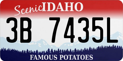ID license plate 3B7435L