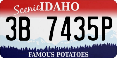 ID license plate 3B7435P