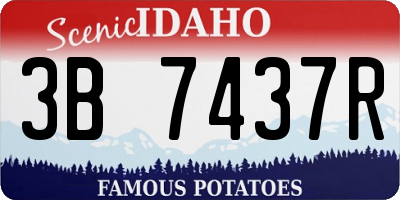 ID license plate 3B7437R