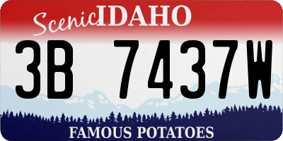 ID license plate 3B7437W