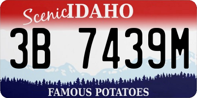 ID license plate 3B7439M