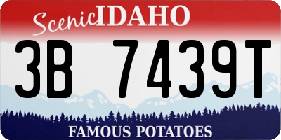 ID license plate 3B7439T