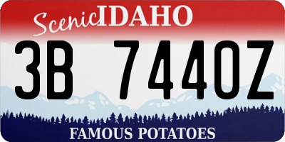 ID license plate 3B7440Z