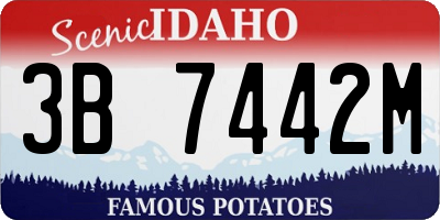 ID license plate 3B7442M