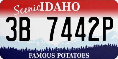 ID license plate 3B7442P
