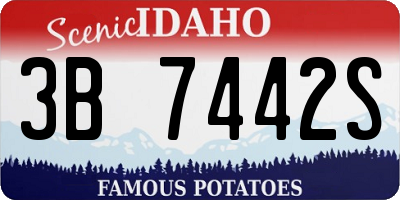 ID license plate 3B7442S