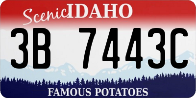 ID license plate 3B7443C