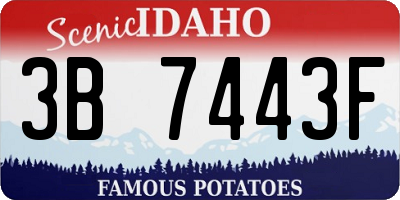 ID license plate 3B7443F