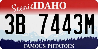 ID license plate 3B7443M