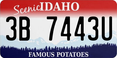 ID license plate 3B7443U