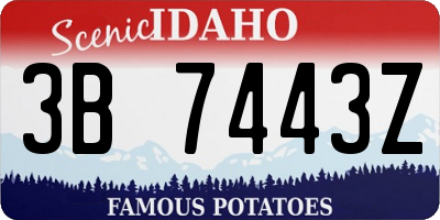 ID license plate 3B7443Z