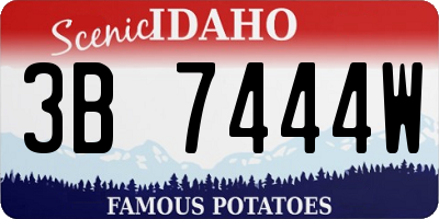 ID license plate 3B7444W